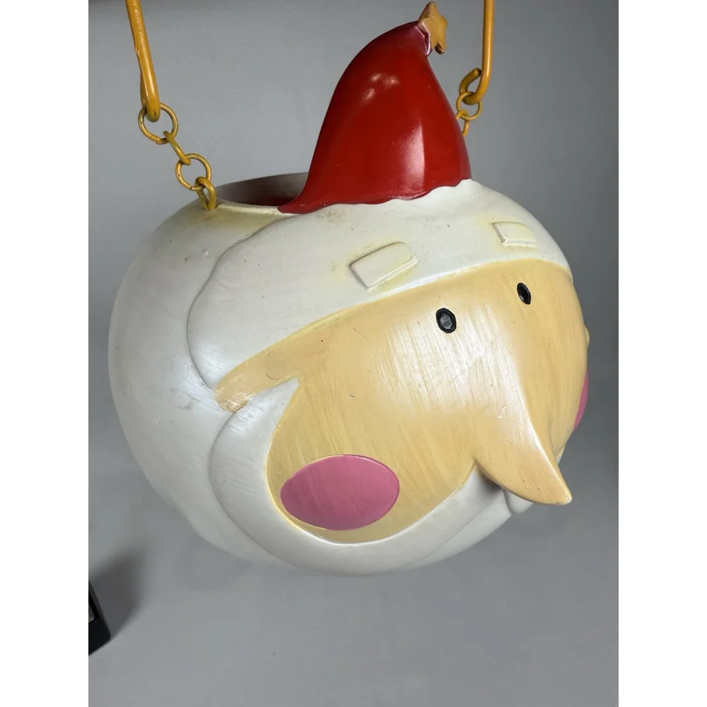 Vintage Christmas Santa Claus Candy Dish Ceramic Bowl Bucket 2003 Holiday